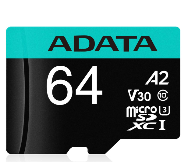 Adata microSD 64GB 100MB/s AUSDX64GUI3V30SA2-RA1 - 512448 - zdjęcie